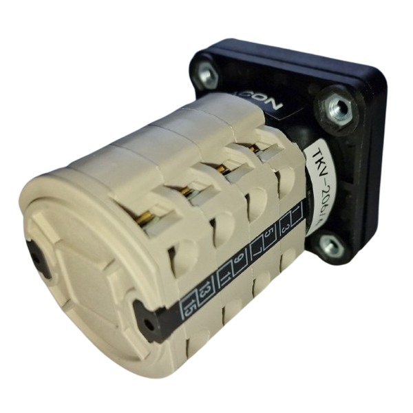 Vačkový přepínač, 1-0-2 Tracon TKV-206/4 400V, 50Hz, 20A, 2×4P, 5,5kW, 48×48mm, 60°