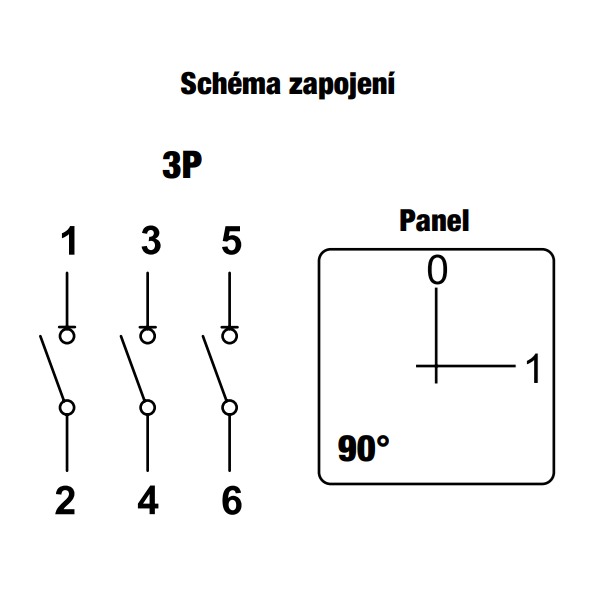 Bezpečnostní hlavní vypínač žluto-červený Tracon TSS-10/3 400V, 50Hz, 100A, 3P, 30kW, 88×88mm