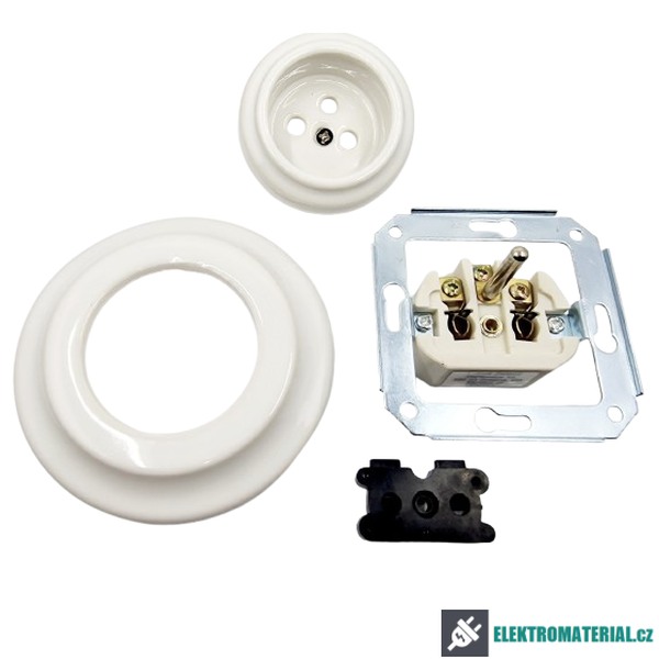 Keramická zásuvka, bílá MYRALUX ZA-01W