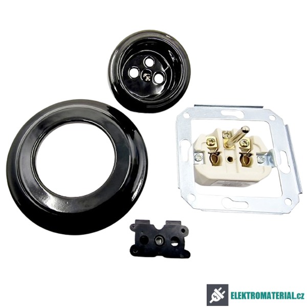 Keramická zásuvka, černá MYRALUX ZA-01B