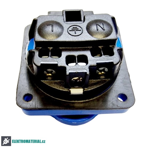 TP Electric 3101-326-0900 Vestavná zásuvka, 230 V, modrá 1x16A / IP54 šroubové svorky