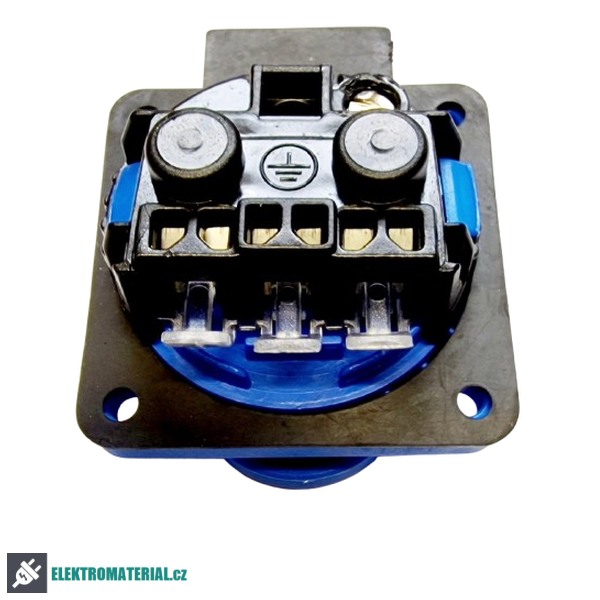 TP Electric 3101-338-0900 Vestavná zásuvka, 230 V, modrá, s bezpečnostní clonkou, Quick Connect 1x16A / IP54