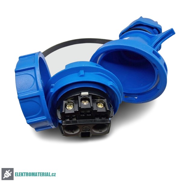 TP Electric 3101-372-0900 Spojovací zásuvka, s bezpečnostní clonkou 1x16A / IP68