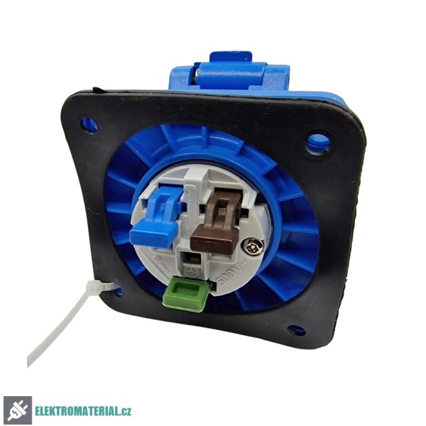 TP Electric 3020-321-0970 Vestavná zásuvka, rovná, kompaktní příruba 70x70, Quick Connect 3x16A / IP44