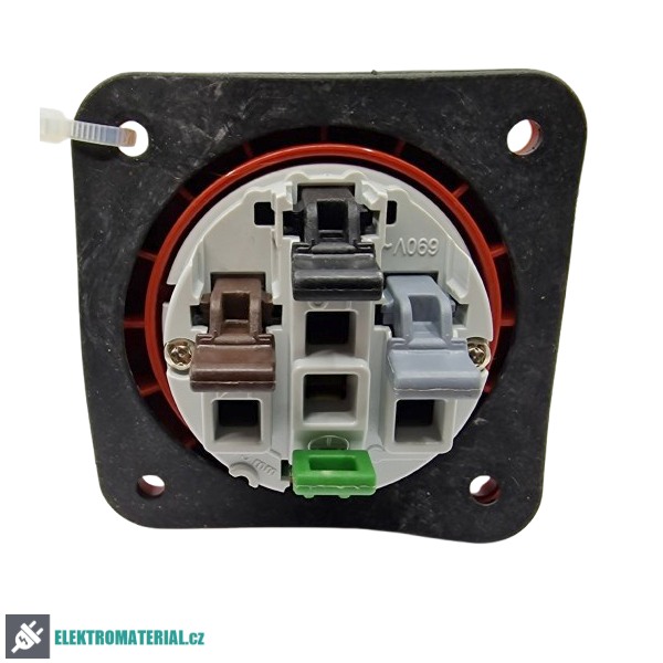 TP Electric 3026-319-1670 Vestavná přívodka rovná, kompaktní příruba 70x70, Quick Connect 4x32A / IP44