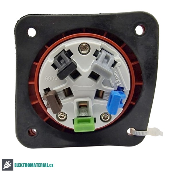 TP Electric 3005-319-1670 Vestavná přívodka rovná, kompaktní příruba 70x70, Quick Connect 5x16A / IP44