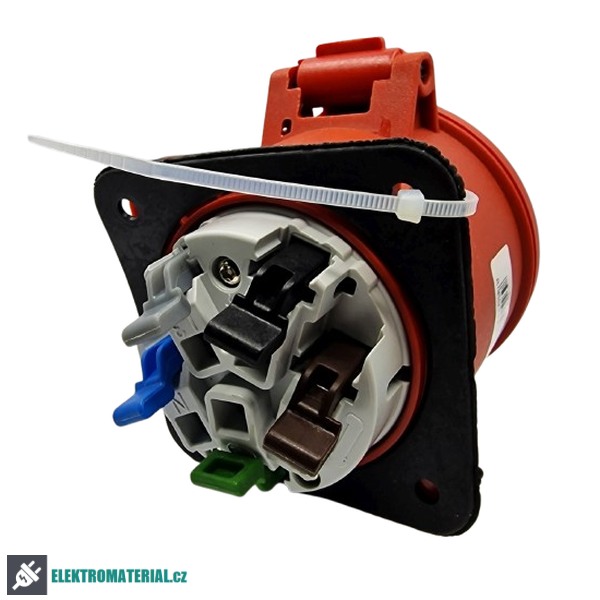 TP Electric 3007-321-1670 Vestavná zásuvka, rovná, kompaktní příruba 70x70, Quick Connect 5x32A / IP44
