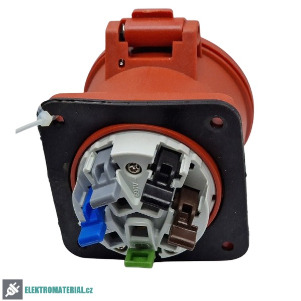 TP Electric 3007-322-1675 Vestavná zásuvka, rovná, kompaktní příruba 75x75, Quick Connect 5x32A / IP44