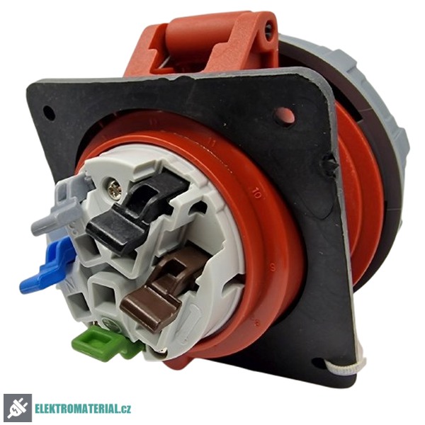 TP Electric 3008-309-1600 Vestavná zásuvka, úhlová, Quick Connect 5x32A / IP67