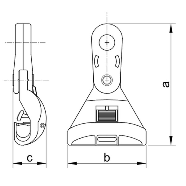 Tracon TSZK1-B Závěsná svorka k vzdušným vedením, kloubová 50-120mm2, 4kV