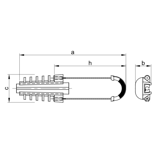 Tracon TSZK2-A Kotvící svorka k vzdušným vedením 25-70mm2, 2.5-4 kV