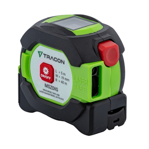 Tracon MSZDIG Svinovací metr, laserový dálkoměr, autolock L=5m, W=19mm, R=40m