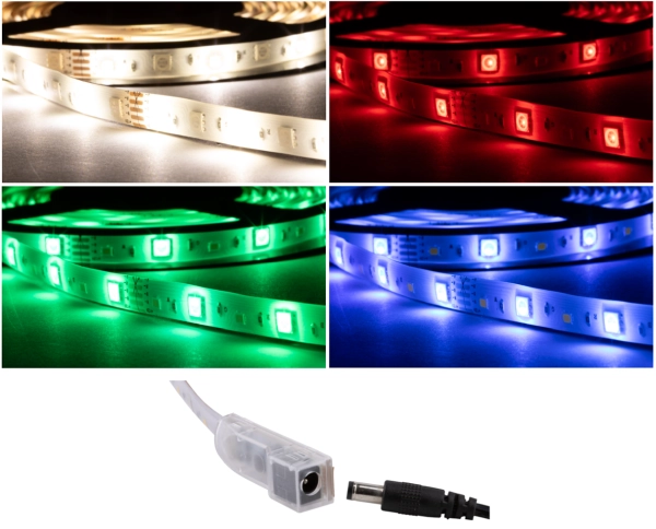 Tracon LED-SET-K-RGBW-2M LED pás, exterierový 220-240V, 50Hz, 83lm/W, 4.8W/m,400lm/m W=10mm,2m, RGBW, IP44