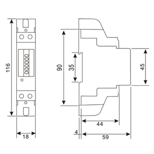 Tracon TVOF11 1-fázový digitální elektroměr, přímé měření, 1 modul 230VAC / 5(40)A