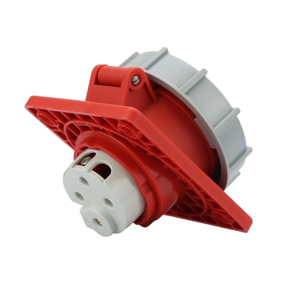 Tracon TICS-314IP67 Vestavná průmyslová zásuvka, šikmá 16A, 400V, 3P+E, 6h, IP67