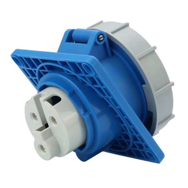 Tracon TICS-323IP67 Vestavná průmyslová zásuvka, šikmá 32A, 250V, 2P+E, 6h, IP67