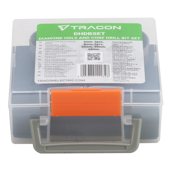 Tracon DHDBSET Sada vrtáků a vykružovačů děr 6, 8, 35, 50, 68 mm