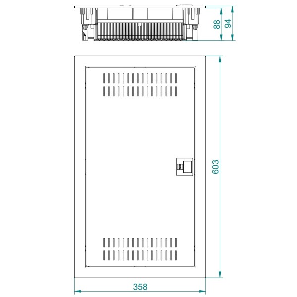 Multimediální rozvodnice SEZ C-BOX MSF 42M podomítková IP30, perforovaná dvířka, 603x358x94mm