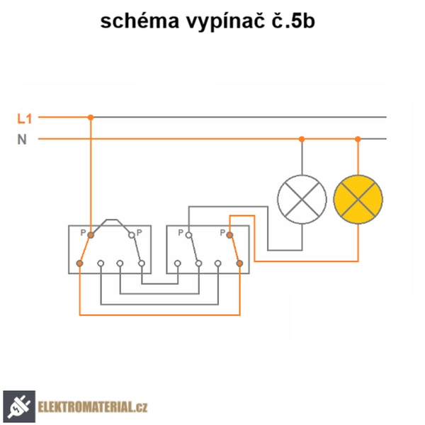 Vypínač střídavý dvojitý Tango ABB komplet č.5B 6+6 béžový