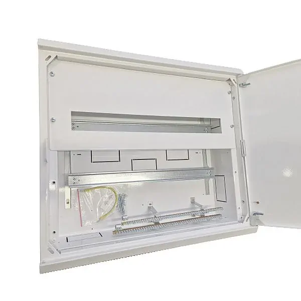 Noark 109809 EMFF2 48W Velkoobsahová rozvodnice, montáž pod omítku, 2x24 modulů, bílé dveře, včetně NPE svorkovnice