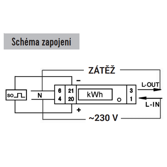 Elektroměr DDS-1Y-18M 45A, 1mod., mechanický číselník, 1-fáz., 1-tar., podružný