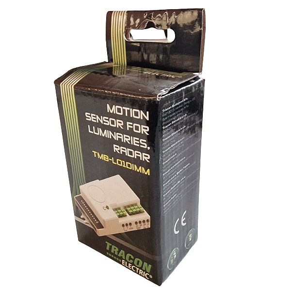 Tracon TMB-L01DIMM Mikrovlnný snímač pohybu , do svítidel, regulov. intenzita 230 VAC, 5,8 GHz, 360°, 2-8 m, 5 s-30 min, 2-2000lux