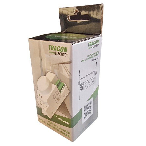Tracon TMB-L01G Mikrovlnný snímač pohybu , do svítilny 230 VAC, 5,8 GHz, 360°, 1-8 m, 10 s-12 min, 3-2000lux