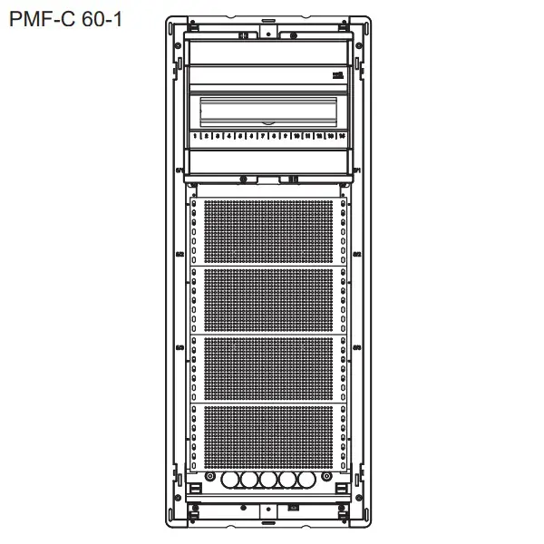 Noark 110712 PMF-C 60-1 Plastová rozvodnice s bílými plechovými dveřmi, kombinace 1 x DIN lišta a 4 x montážní plech, rozvodnice pod omítku, multimediální