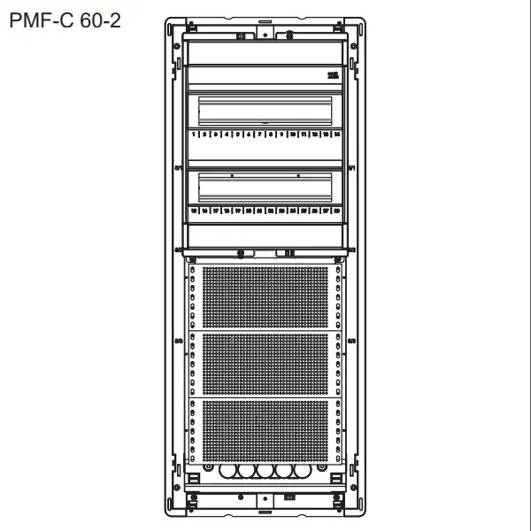 Noark 110713 PMF-C 60-2 Plastová rozvodnice s bílými plechovými dveřmi, kombinace 2 x DIN lišta a 3 x montážní plech, rozvodnice pod omítku, multimediální