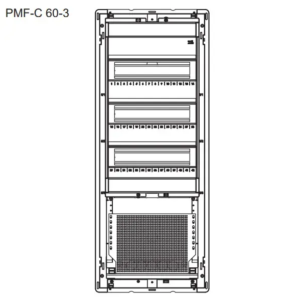 Noark 110714 PMF-C 60-3 Plastová rozvodnice s bílými plechovými dveřmi, kombinace 3 x DIN lišta a 1 x montážní plech, rozvodnice pod omítku, multimediální