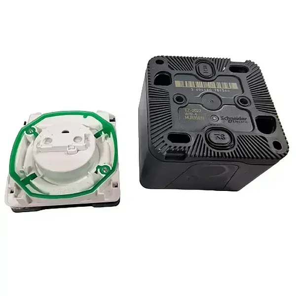 SCHNEIDER MUR35031 MUREVA Kompletní zásuvka 16A 2P+E, clonky, bezšroubová, IP55, antracit