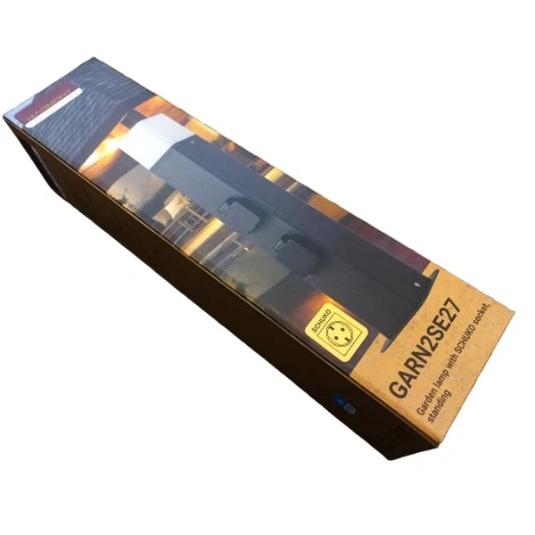 Zahradní zásuvkový sloupek se svítidlem Tracon GARN2SE27, 2xSCHUKO, 230VAC, E27, max.35W, IP54, 0,5m, 2600W