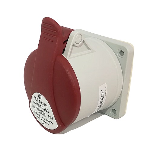 Průmyslová zásuvka vestavná IERB 1653 400V, IP54, 16A, 5-pól bezšroubová