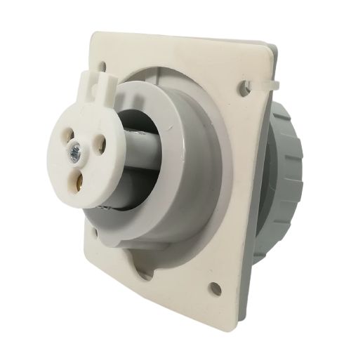Průmyslová zásuvka vestavná IEG 3232 230V, IP67, 32A, 3-pól šikmá