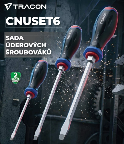 Tracon CNUSET6 Sada úderových šroubováků 6pcs S2