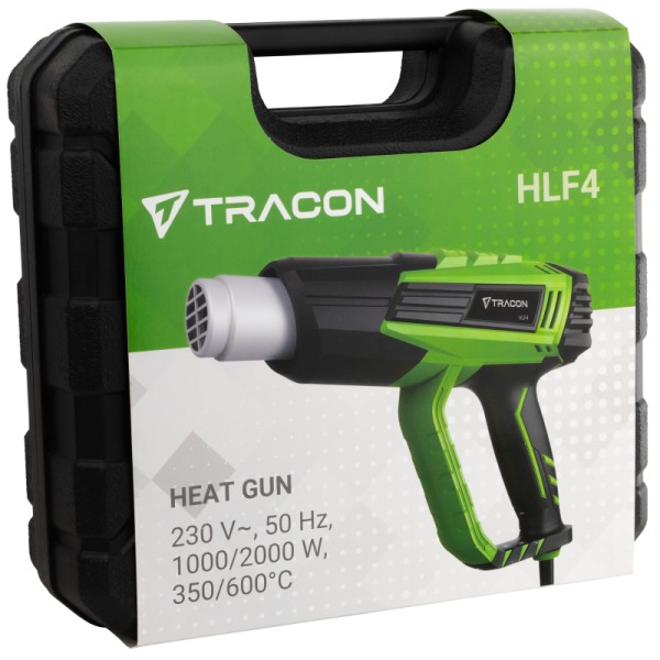 Tracon HLF4 Horkovzdušná pistole 230V, 50Hz, 1000/2000W, 350/600°C