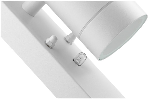 Tracon SPGU10IPFA2F Nástěnné bodové svítidlo, exterier., bílé, soumrak. spínač 100-240VAC, 50Hz, 2xGU10, max.35W, 30lux, IP44