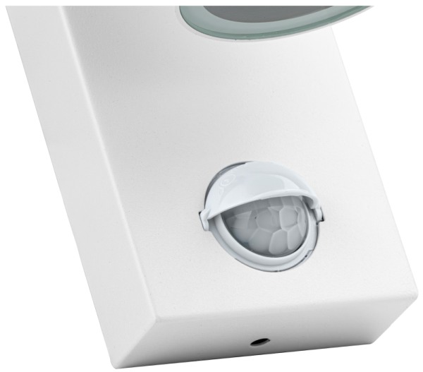 Tracon SPGU10IPFS2F Nástěnné bodové svítidlo, exterier., bílé, pohyb. snímač 100-240VAC, 50Hz, 2xGU10, max35W, 10s-4min, max 8m, 3-2000lx, IP44
