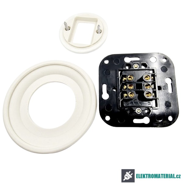 Keramický kolébkový vypínač, č.5 (6+6), bílý MYRALUX KV-05W