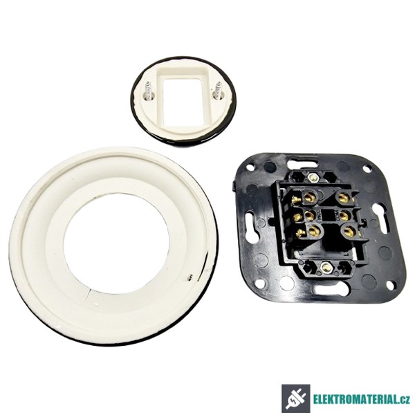 Keramický kolébkový vypínač, č.5 (6+6), černý MYRALUX KV-05B