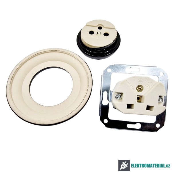 Keramická zásuvka, černá MYRALUX ZA-01B