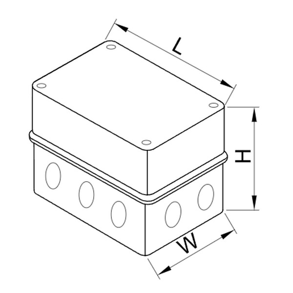 Tracon MD151114 Montážní krabice vysoká, šedá, neprůhledné víko 150×110×140mm, IP55
