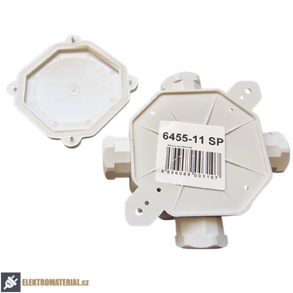 Krabice SEZ ACIDUR 6455-11 SP krabicová rozvodka plastová, 5-pólová, šedá
