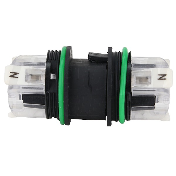 Spojka kabelů s průchodkami Tracon CST25F, srychlospojkami 3×1-3×2.5 mm2, IP68, PA6.6, 3P, 250VAC, 16A