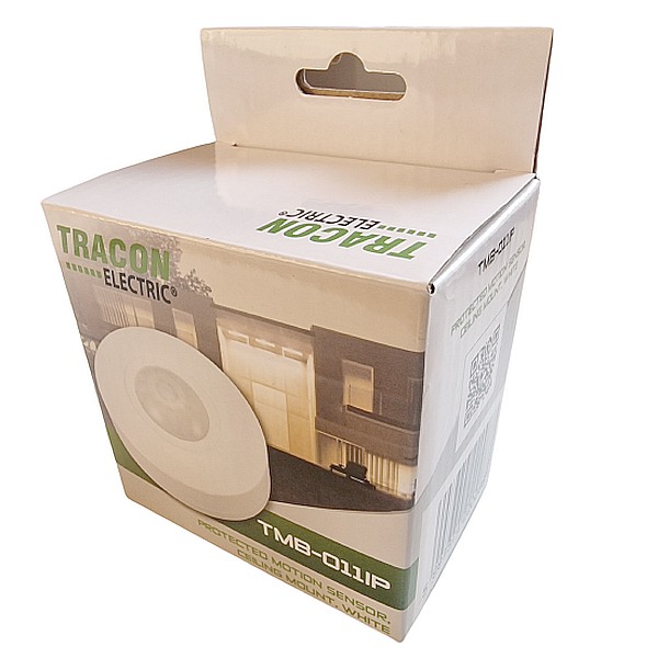 Tracon TMB-311IP Infračervený snímač pohybu,se zvýšeným krytím, se 3 senzory, 230V, 50Hz, 1200W, 360°, 1-12m, 10 s-15 min, 3-2000lux,IP44