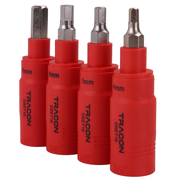 Tracon DSET16 16 dílná sada imbusů a nástrčných klíčů s izolací do 1000 V