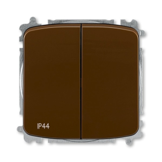 Vypínač Tango ABB 3559A-A52940 H střídavý dvojitý č. 6+6 (5B) hnědý krytí IP44