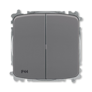 Vypínač Tango ABB 3559A-A52940 S2 střídavý dvojitý č. 6+6 (5B) kouřově šedý krytí IP44