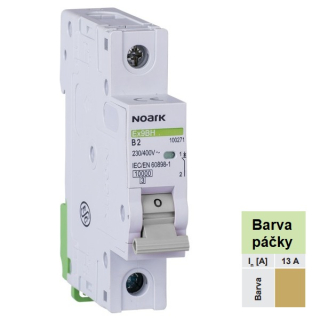 Noark 100367 Ex9BH 1P C13 Instalační jistič 10 kA, charakteristika C, 13 A, 1pól