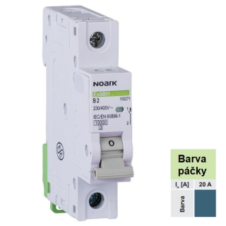 Noark 100369 Ex9BH 1P C20 Instalační jistič 10 kA, charakteristika C, 20 A, 1pól